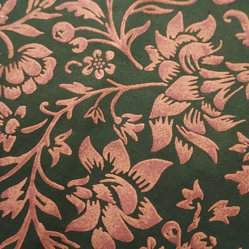 Green And Gold Placemats Elegant Brocade Baroque Pattern Set Of 4 Cotton